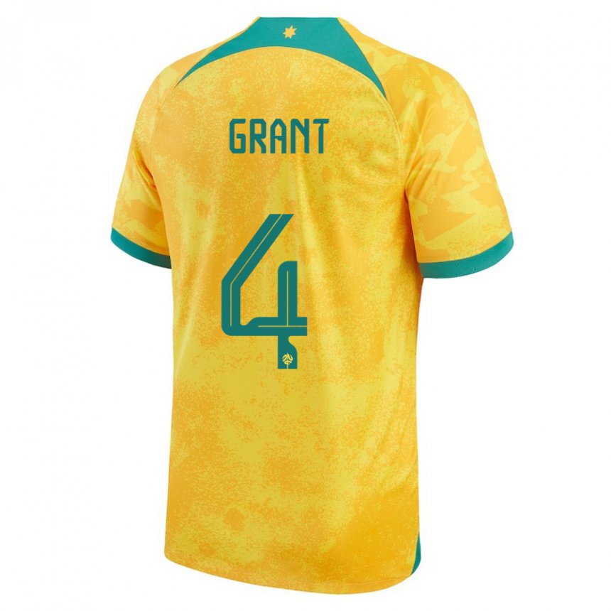 Niño Camiseta Australia Rhyan Grant #4 Dorado 1ª Equipación 22-24 La Camisa Perú