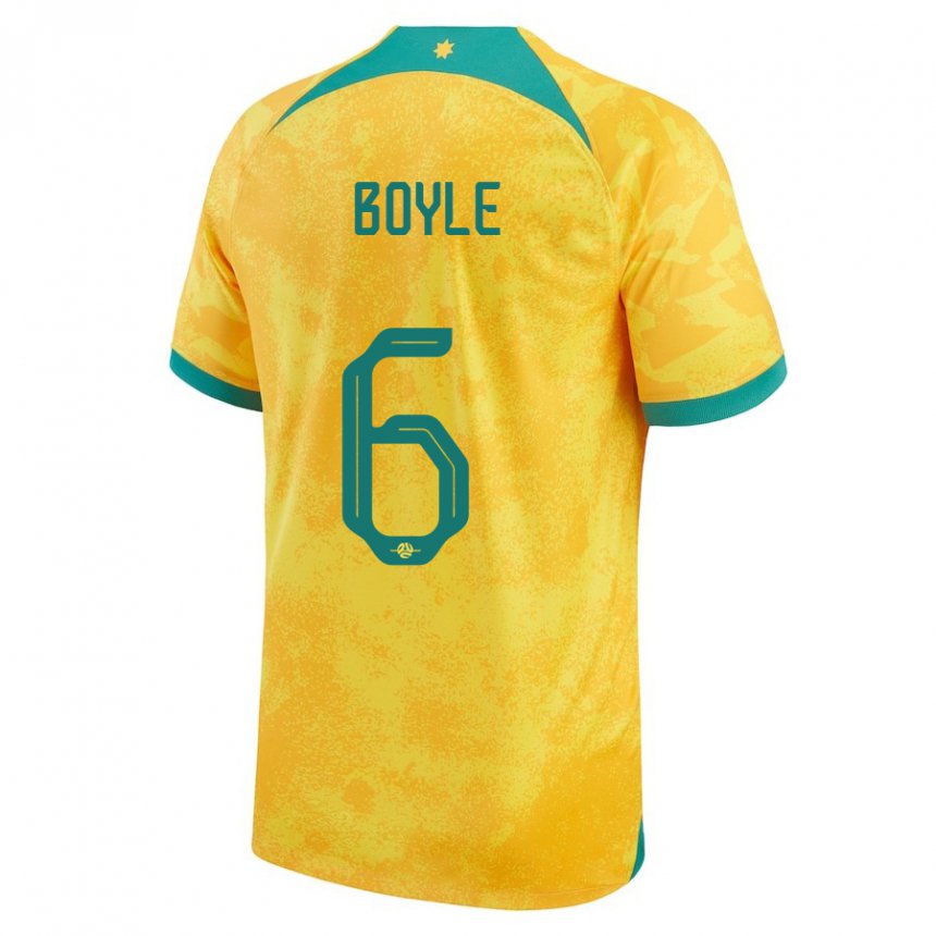 Niño Camiseta Australia Martin Boyle #6 Dorado 1ª Equipación 22-24 La Camisa Perú