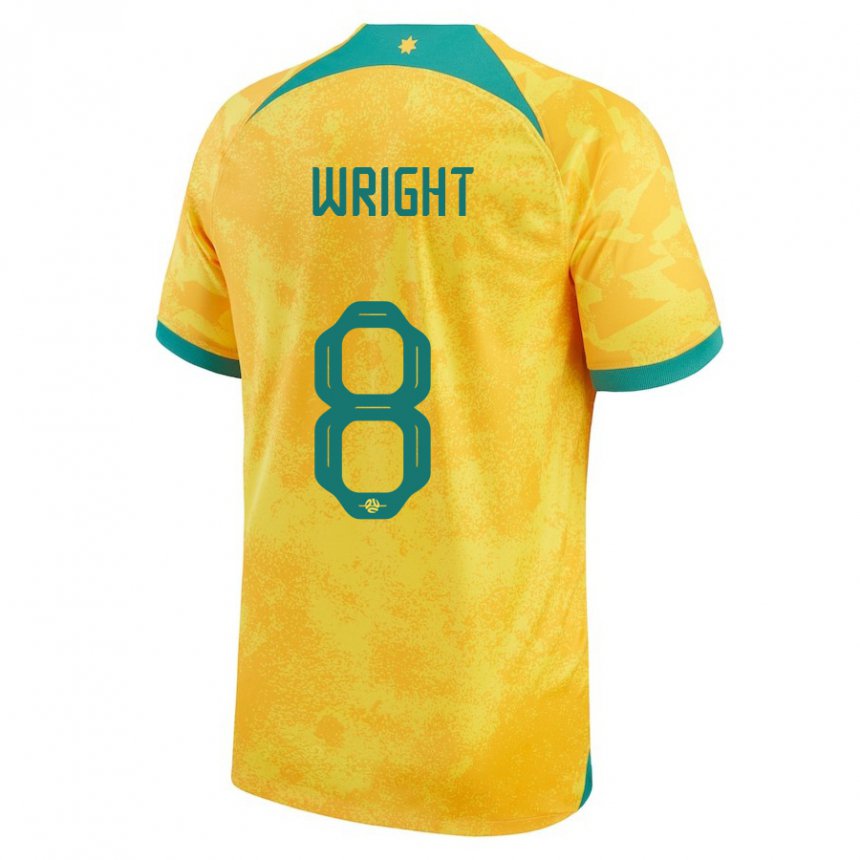 Niño Camiseta Australia Bailey Wright #8 Dorado 1ª Equipación 22-24 La Camisa Perú