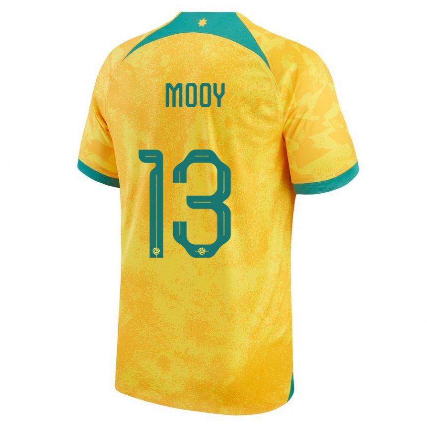 Niño Camiseta Australia Aaron Mooy #13 Dorado 1ª Equipación 22-24 La Camisa Perú