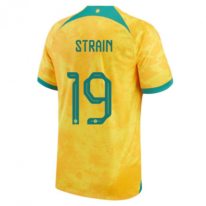 Niño Camiseta Australia Ryan Strain #19 Dorado 1ª Equipación 22-24 La Camisa Perú