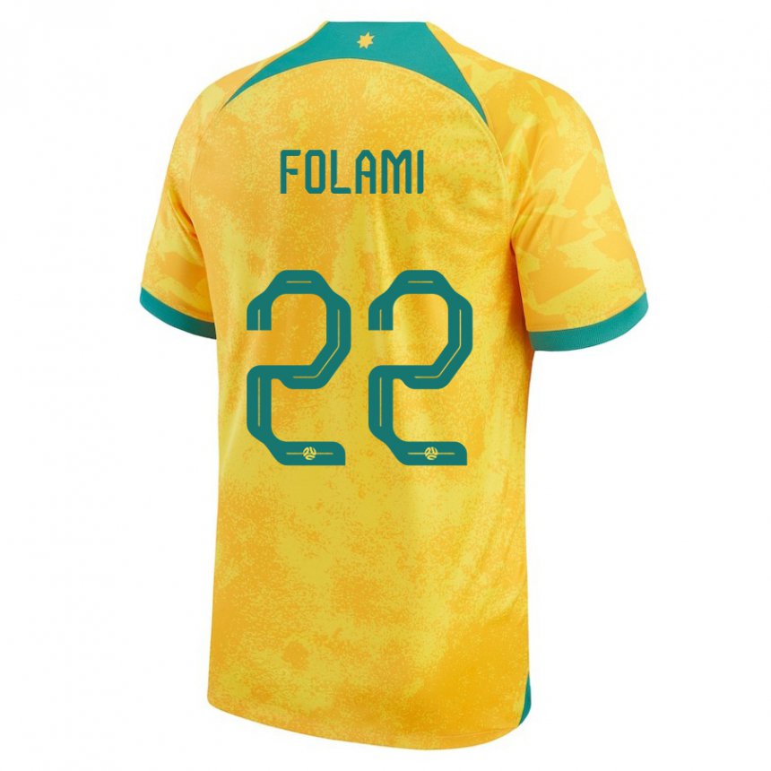 Niño Camiseta Australia Ben Folami #22 Dorado 1ª Equipación 22-24 La Camisa Perú