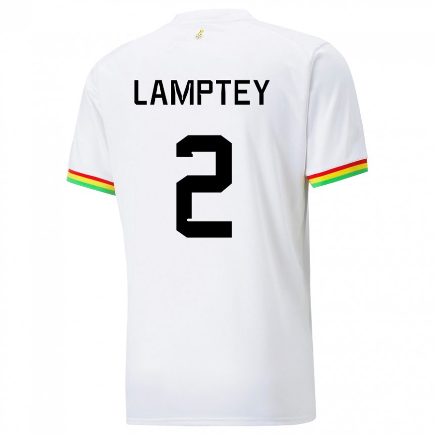 Niño Camiseta Ghana Tariq Lamptey #2 Blanco 1ª Equipación 22-24 La Camisa Perú