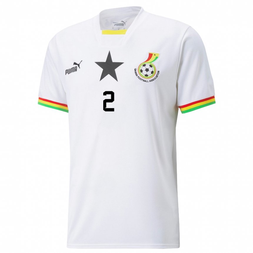 Niño Camiseta Ghana Tariq Lamptey #2 Blanco 1ª Equipación 22-24 La Camisa Perú