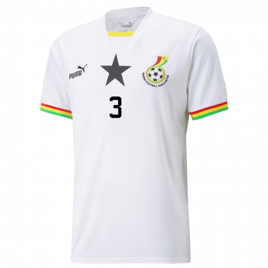 Niño Camiseta Ghana Denis Odoi #3 Blanco 1ª Equipación 22-24 La Camisa Perú