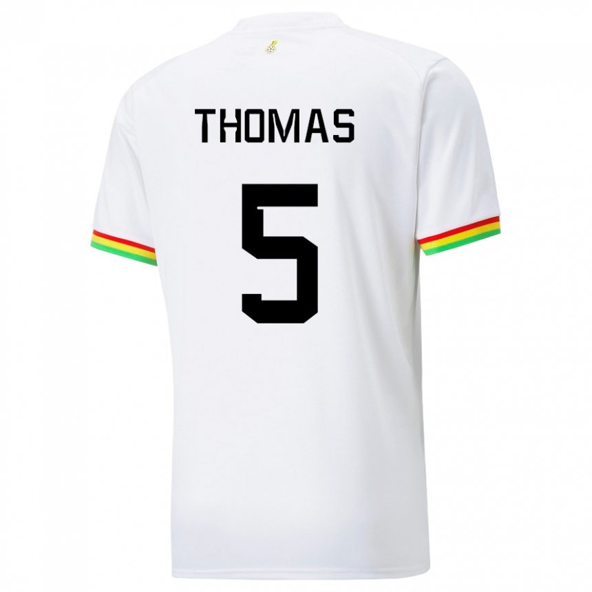 Niño Camiseta Ghana Thomas Partey #5 Blanco 1ª Equipación 22-24 La Camisa Perú