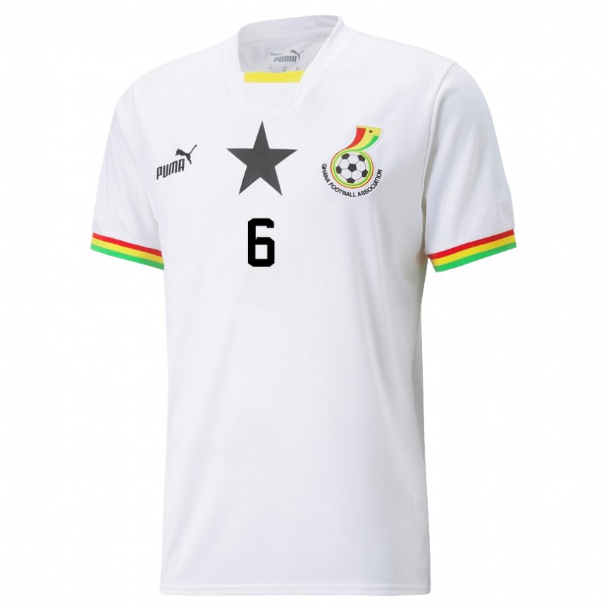 Niño Camiseta Ghana Elisha Owusu #6 Blanco 1ª Equipación 22-24 La Camisa Perú