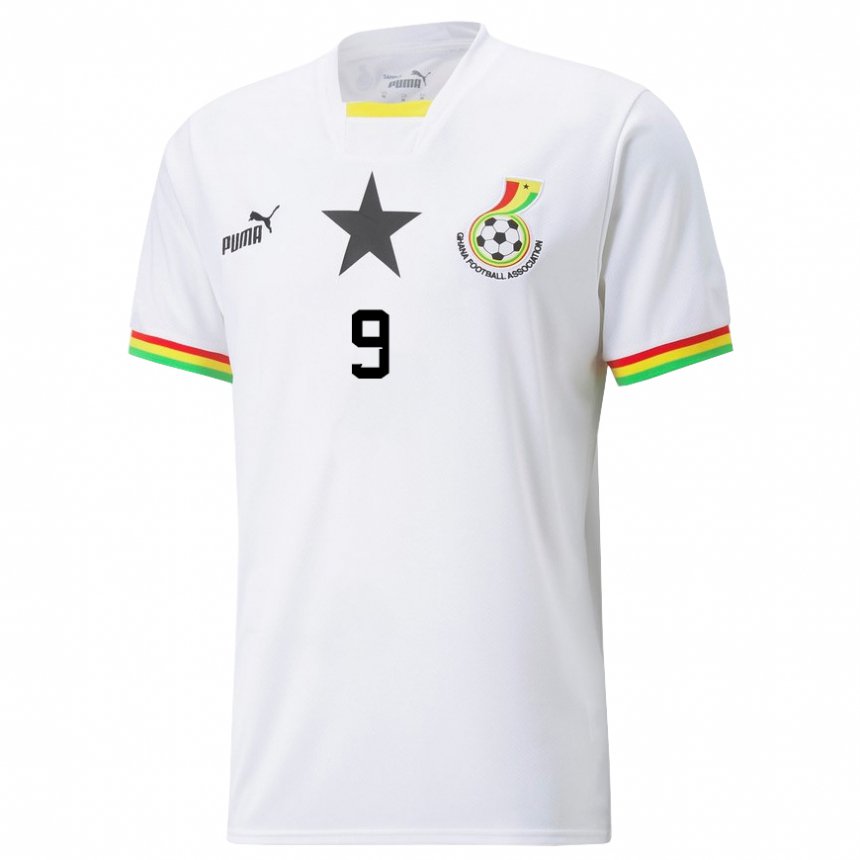 Niño Camiseta Ghana Jordan Ayew #9 Blanco 1ª Equipación 22-24 La Camisa Perú