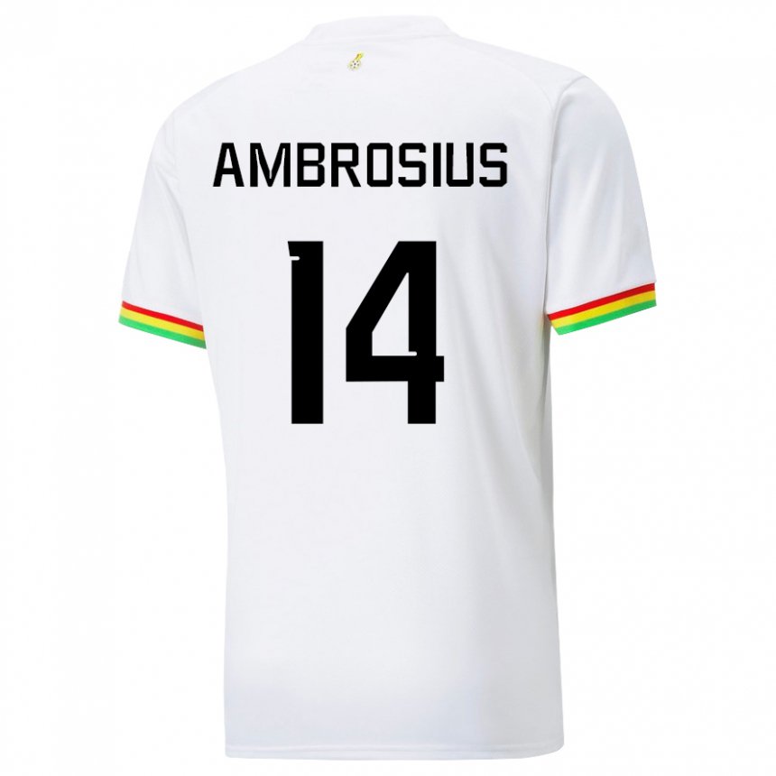 Niño Camiseta Ghana Stephan Ambrosius #14 Blanco 1ª Equipación 22-24 La Camisa Perú