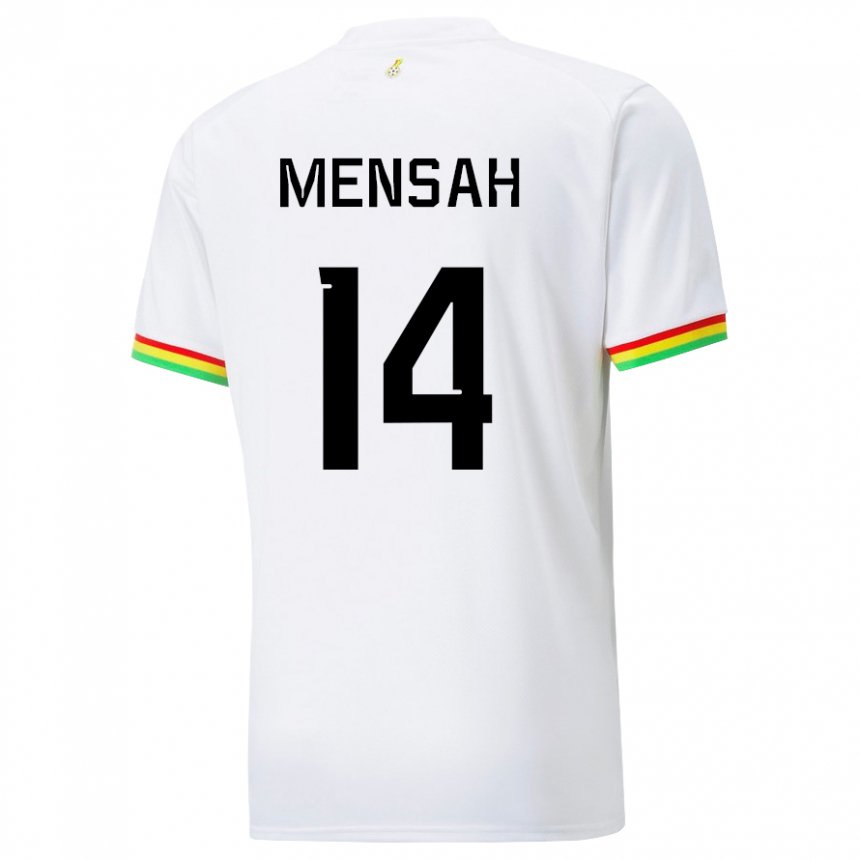 Niño Camiseta Ghana Gideon Mensah #14 Blanco 1ª Equipación 22-24 La Camisa Perú