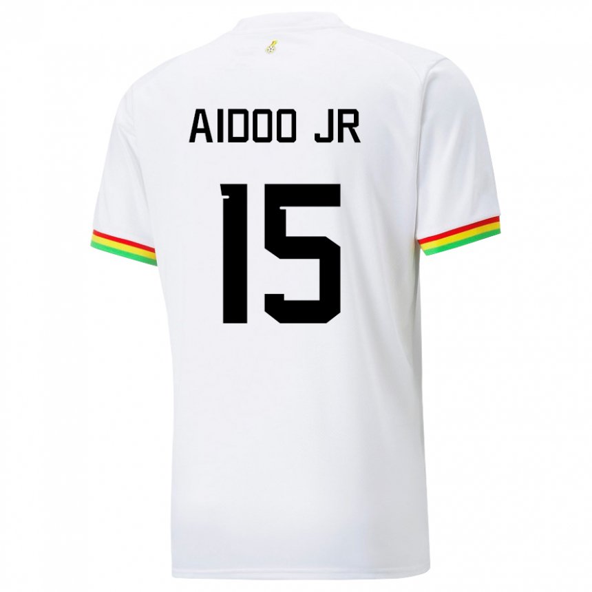 Niño Camiseta Ghana Joseph Aidoo #15 Blanco 1ª Equipación 22-24 La Camisa Perú