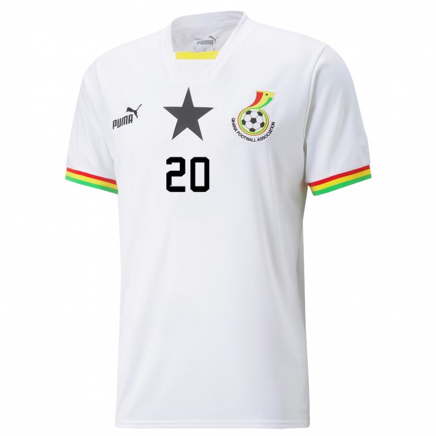 Niño Camiseta Ghana Mohammed Kudus #20 Blanco 1ª Equipación 22-24 La Camisa Perú