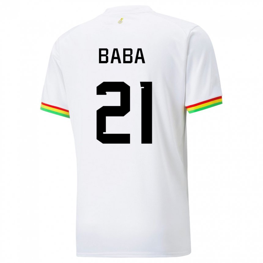 Niño Camiseta Ghana Iddrisu Baba #21 Blanco 1ª Equipación 22-24 La Camisa Perú