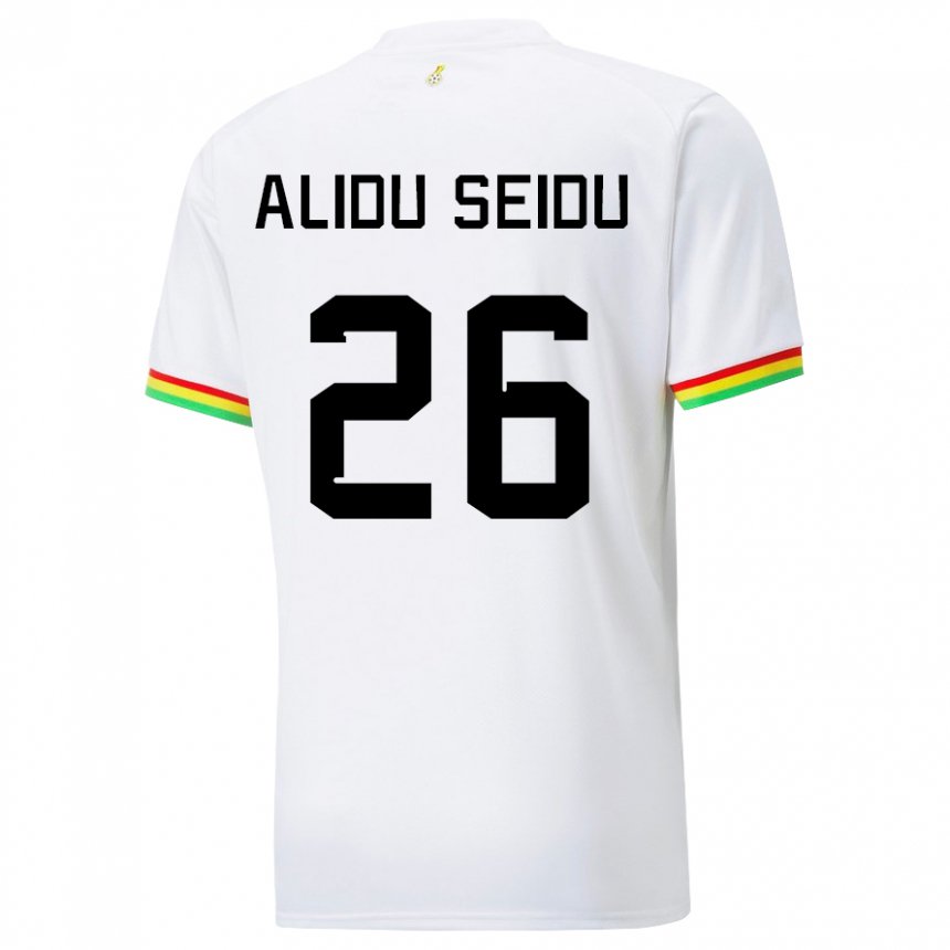 Niño Camiseta Ghana Alidu Seidu #26 Blanco 1ª Equipación 22-24 La Camisa Perú