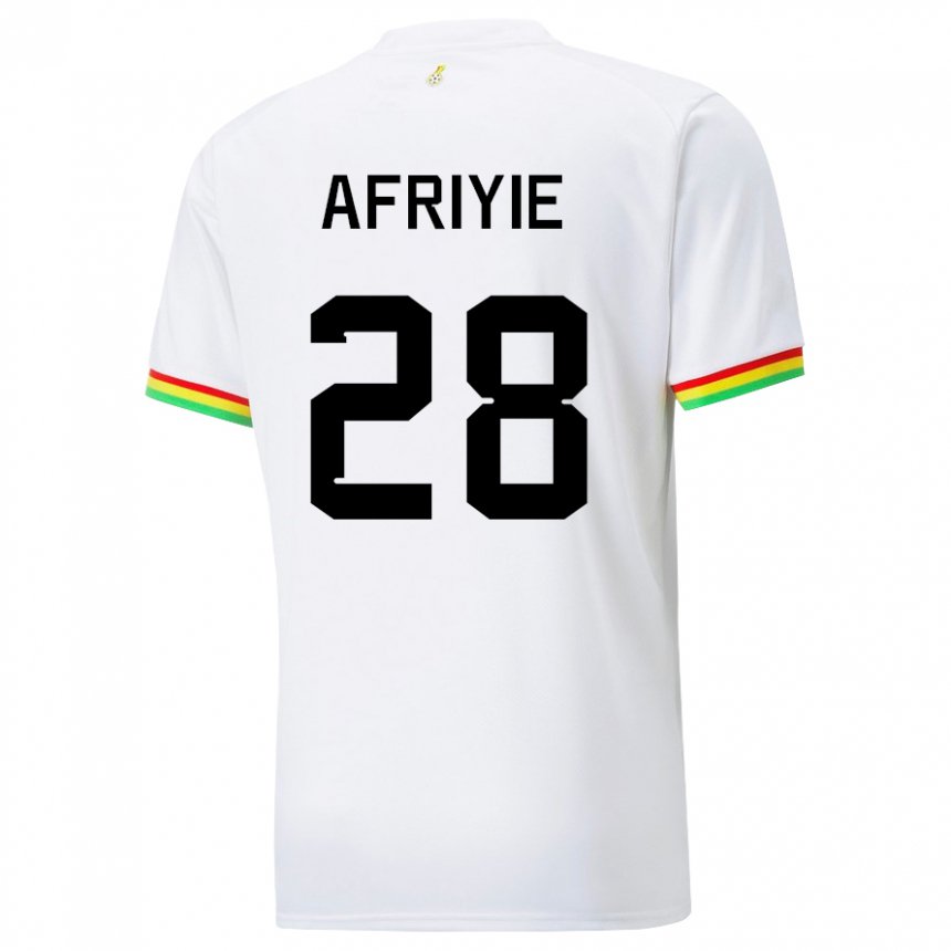 Niño Camiseta Ghana Daniel Afriyie #28 Blanco 1ª Equipación 22-24 La Camisa Perú