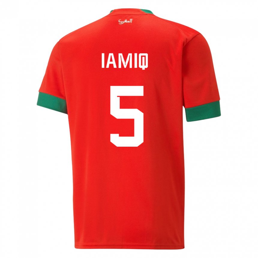 Niño Camiseta Marruecos Jawad Iamiq #5 Rojo 1ª Equipación 22-24 La Camisa Perú