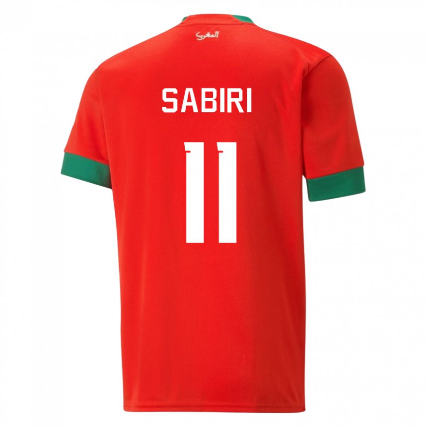 Niño Camiseta Marruecos Abdelhamid Sabiri #11 Rojo 1ª Equipación 22-24 La Camisa Perú