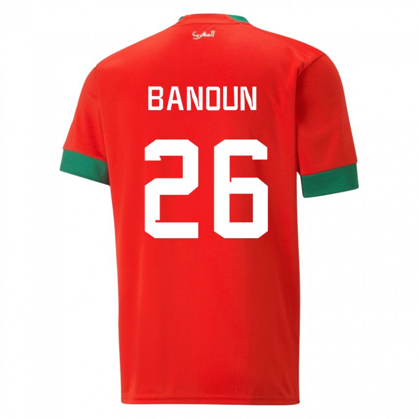 Niño Camiseta Marruecos Badr Banoun #26 Rojo 1ª Equipación 22-24 La Camisa Perú