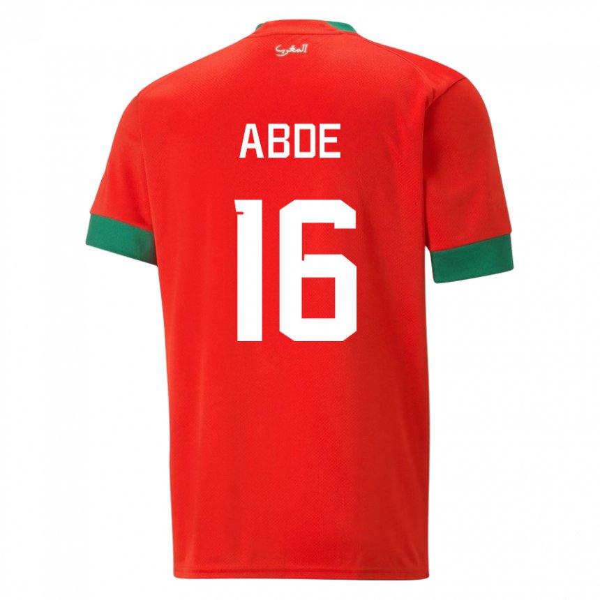 Niño Camiseta Marruecos Ez Abde #16 Rojo 1ª Equipación 22-24 La Camisa Perú
