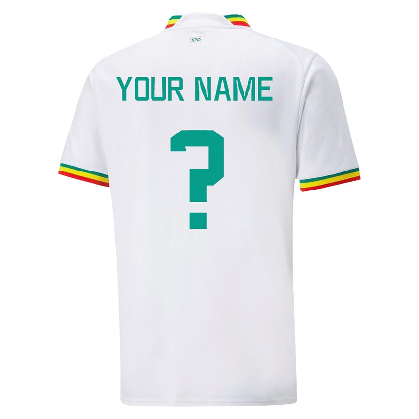 Niño Camiseta Senegal Su Nombre #0 Blanco 1ª Equipación 22-24 La Camisa Perú