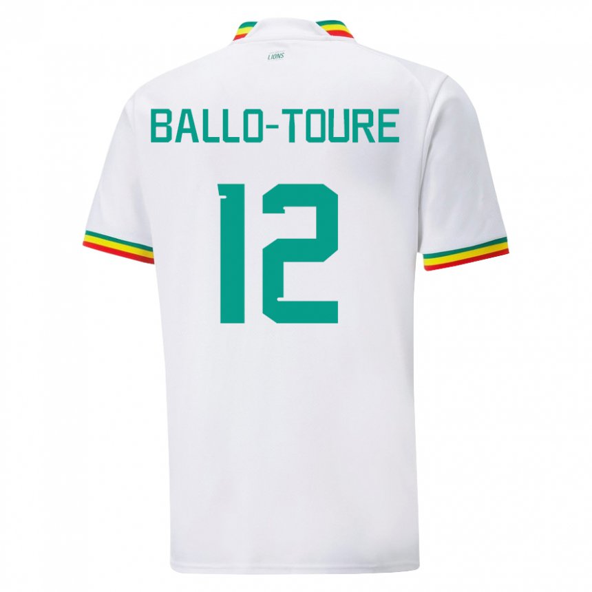 Niño Camiseta Senegal Fode Ballo-toure #12 Blanco 1ª Equipación 22-24 La Camisa Perú