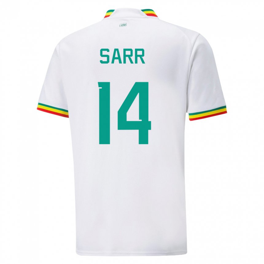 Niño Camiseta Senegal Pape Sarr #14 Blanco 1ª Equipación 22-24 La Camisa Perú