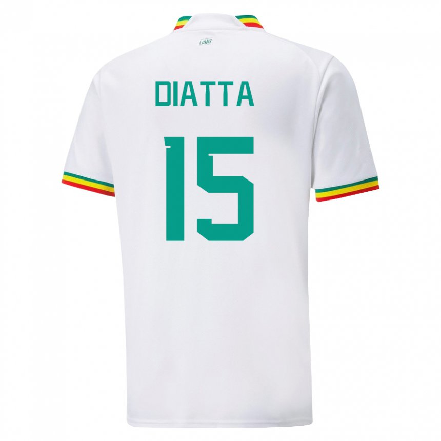 Niño Camiseta Senegal Krepin Diatta #15 Blanco 1ª Equipación 22-24 La Camisa Perú