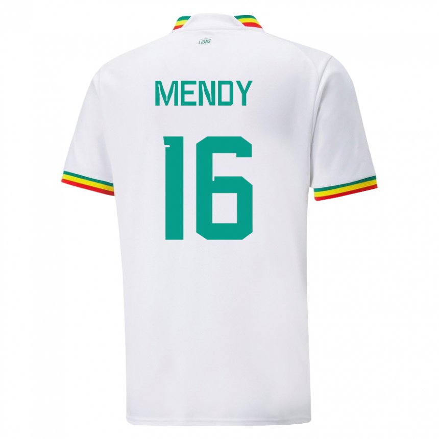 Niño Camiseta Senegal Edouard Mendy #16 Blanco 1ª Equipación 22-24 La Camisa Perú