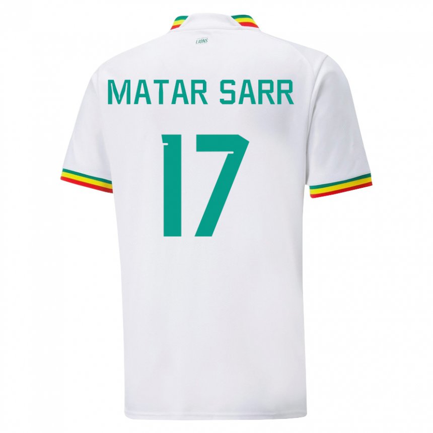 Niño Camiseta Senegal Pape Matar Sarr #17 Blanco 1ª Equipación 22-24 La Camisa Perú