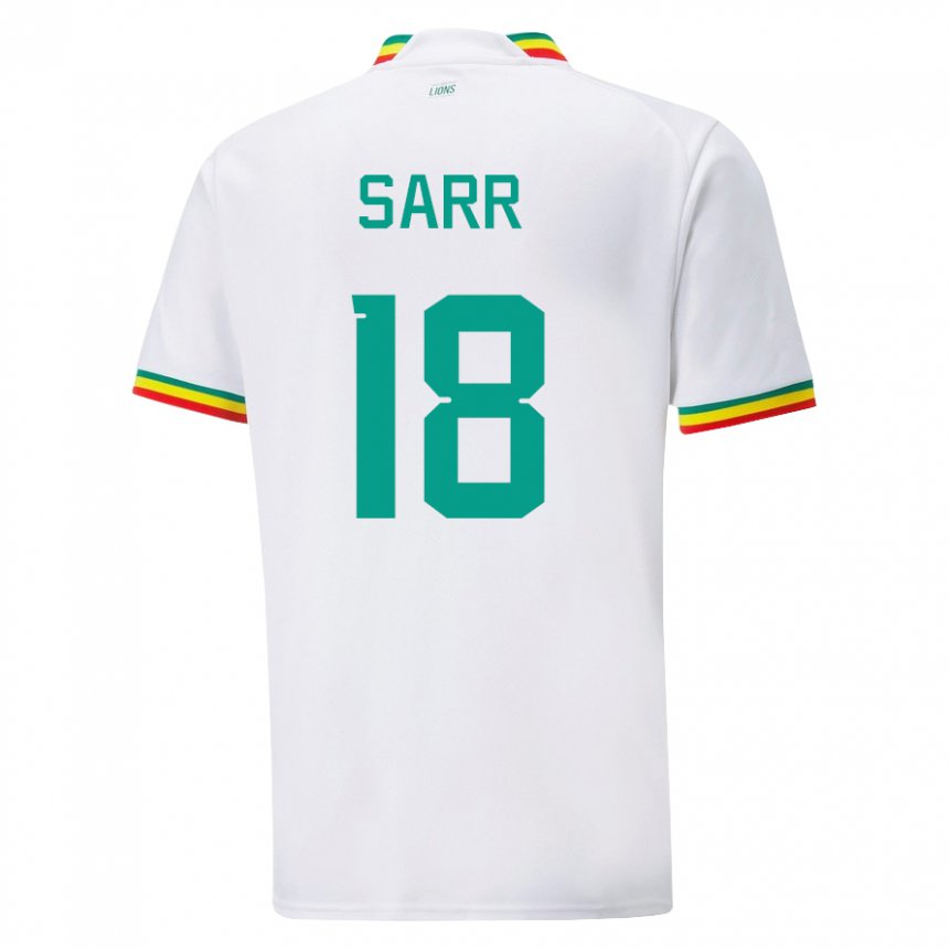 Niño Camiseta Senegal Ismaila Sarr #18 Blanco 1ª Equipación 22-24 La Camisa Perú