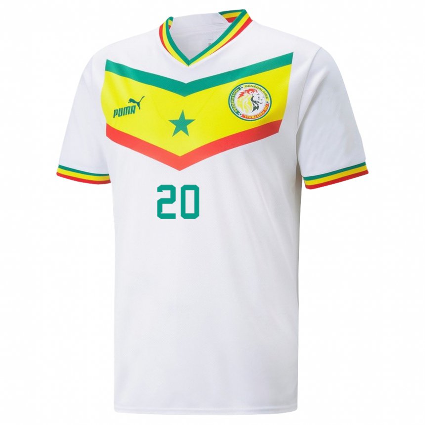 Niño Camiseta Senegal Bamba Dieng #20 Blanco 1ª Equipación 22-24 La Camisa Perú