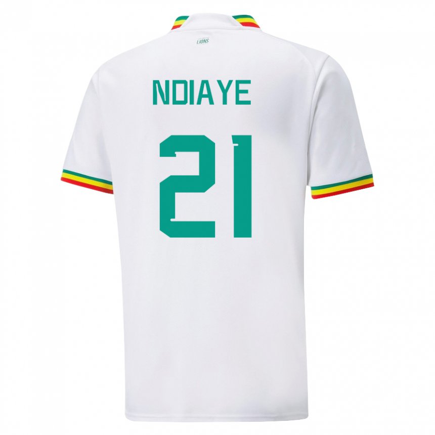 Niño Camiseta Senegal Iliman Ndiaye #21 Blanco 1ª Equipación 22-24 La Camisa Perú