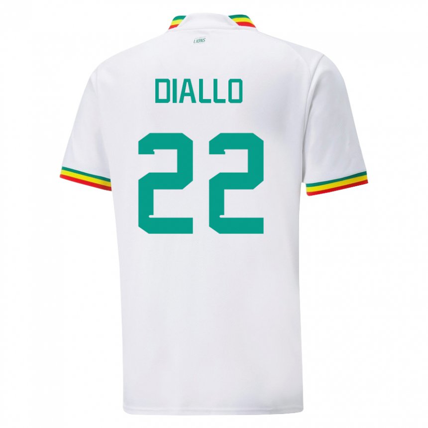 Niño Camiseta Senegal Abdou Diallo #22 Blanco 1ª Equipación 22-24 La Camisa Perú