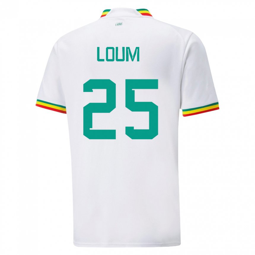 Niño Camiseta Senegal Mamadou Loum #25 Blanco 1ª Equipación 22-24 La Camisa Perú