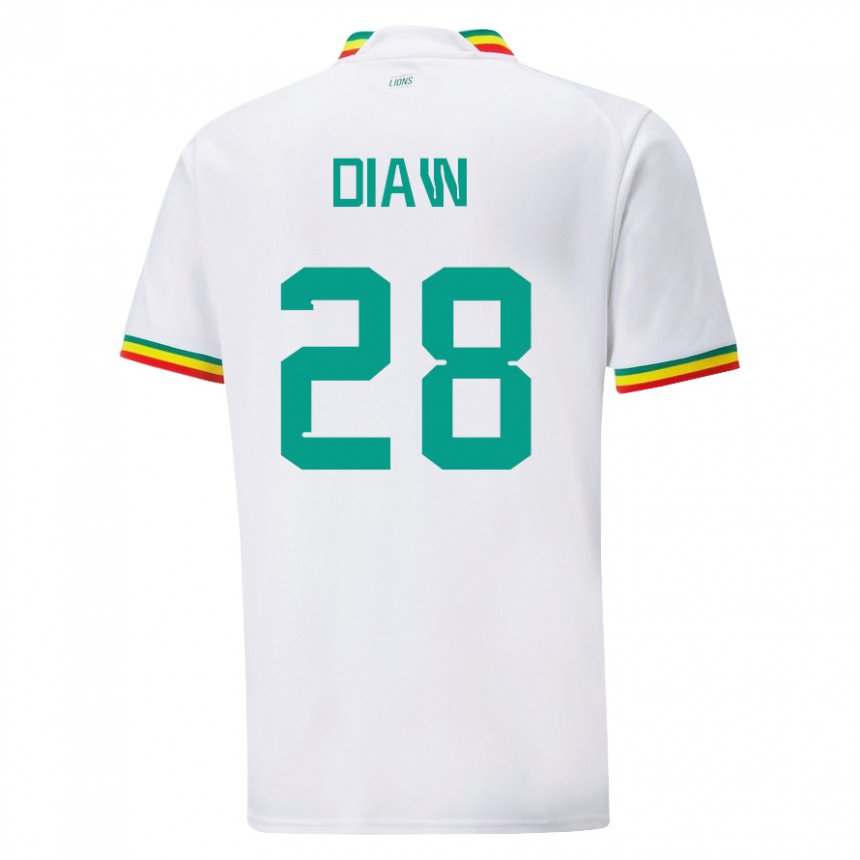 Niño Camiseta Senegal Mory Diaw #28 Blanco 1ª Equipación 22-24 La Camisa Perú