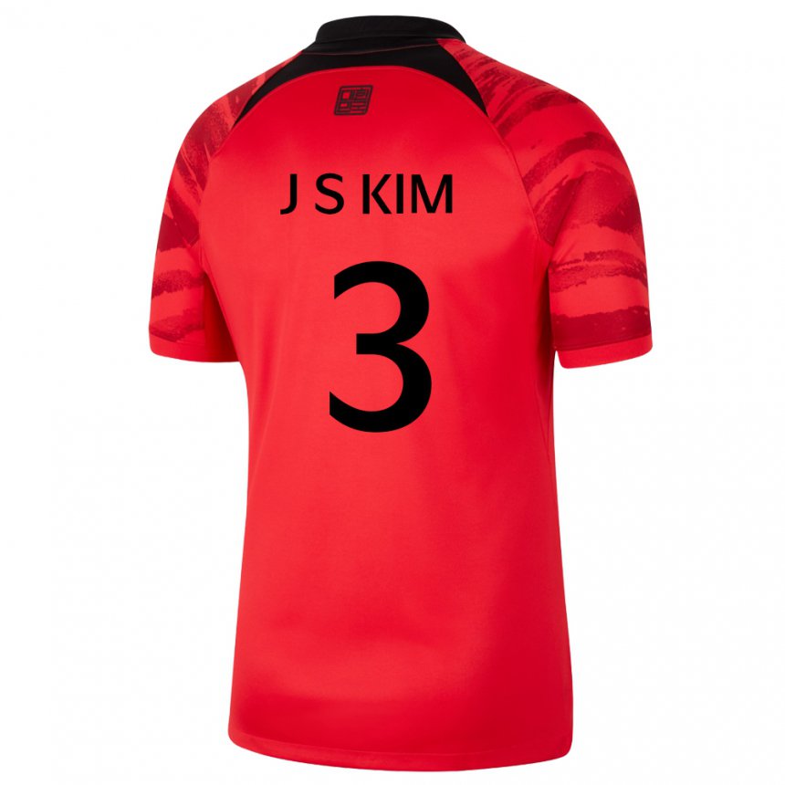 Niño Camiseta Corea Del Sur Jin-su Kim #3 Rojo Volver 1ª Equipación 22-24 La Camisa Perú