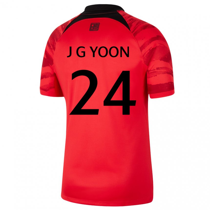 Niño Camiseta Corea Del Sur Jong-gyu Yoon #24 Rojo Volver 1ª Equipación 22-24 La Camisa Perú