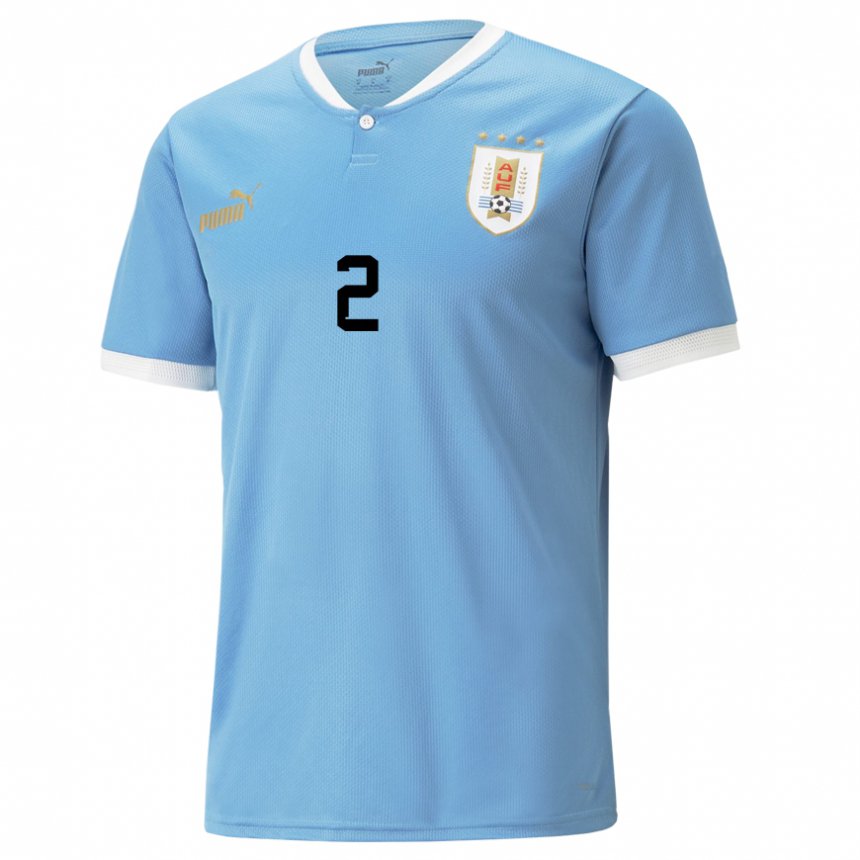 Niño Camiseta Uruguay Agustin Rogel #2 Azul 1ª Equipación 22-24 La Camisa Perú