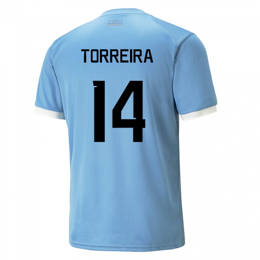 Niño Camiseta Uruguay Lucas Torreira #14 Azul 1ª Equipación 22-24 La Camisa Perú