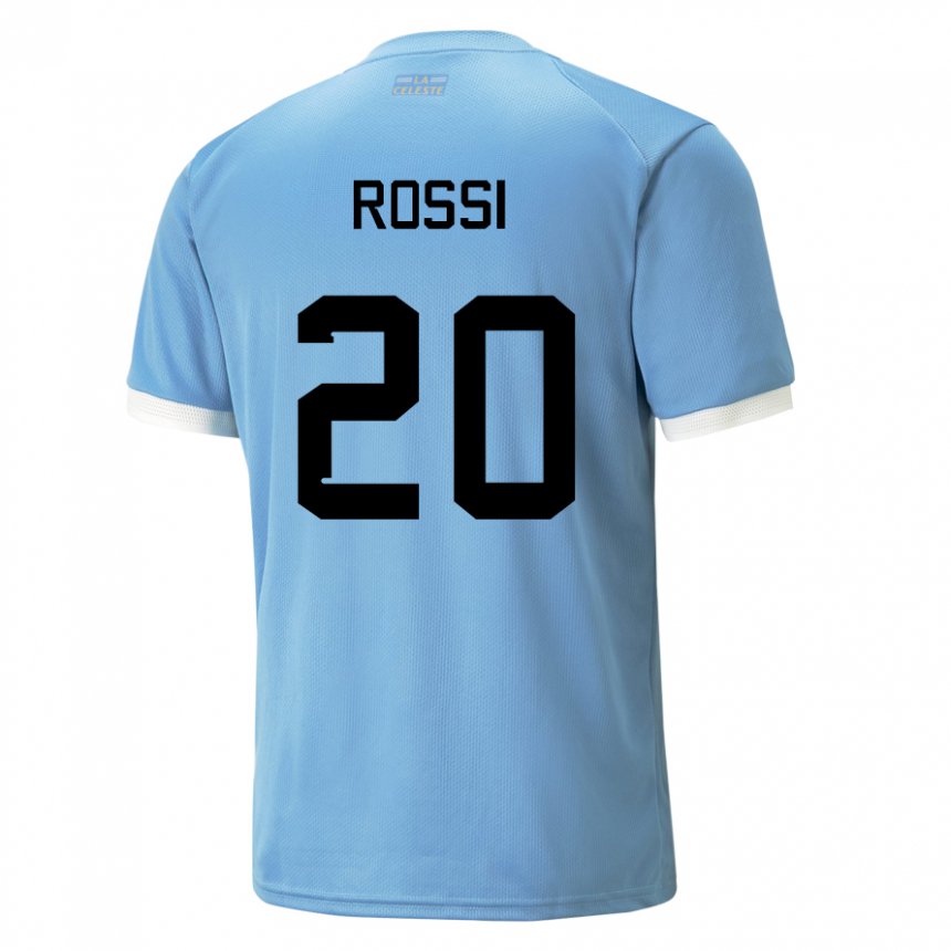 Niño Camiseta Uruguay Diego Rossi #20 Azul 1ª Equipación 22-24 La Camisa Perú