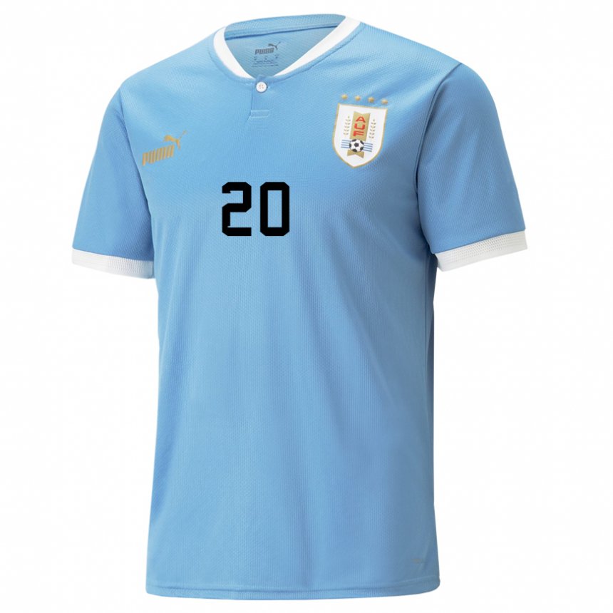 Niño Camiseta Uruguay Diego Rossi #20 Azul 1ª Equipación 22-24 La Camisa Perú