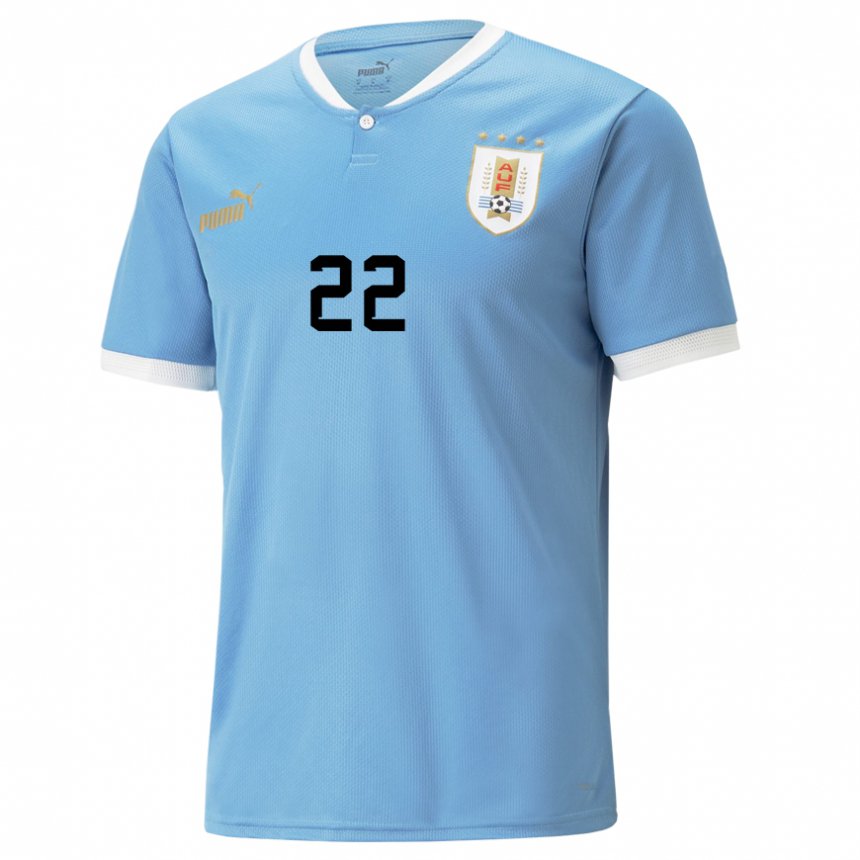 Niño Camiseta Uruguay Martin Caceres #22 Azul 1ª Equipación 22-24 La Camisa Perú