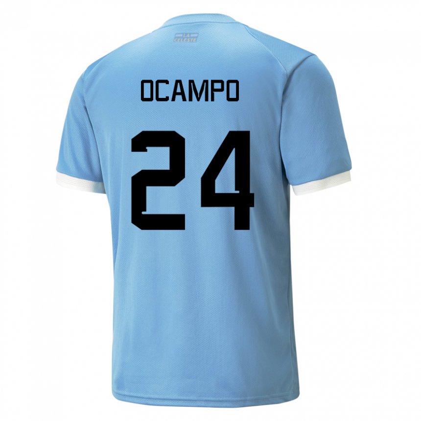 Niño Camiseta Uruguay Brian Ocampo #24 Azul 1ª Equipación 22-24 La Camisa Perú
