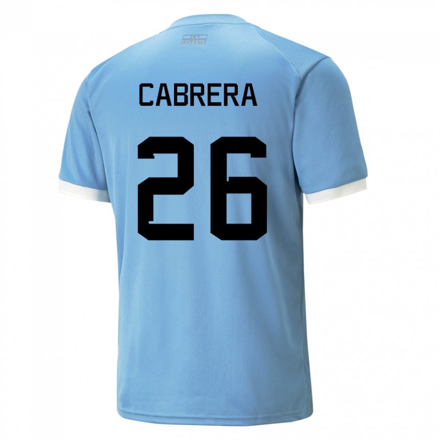 Niño Camiseta Uruguay Leandro Cabrera #26 Azul 1ª Equipación 22-24 La Camisa Perú