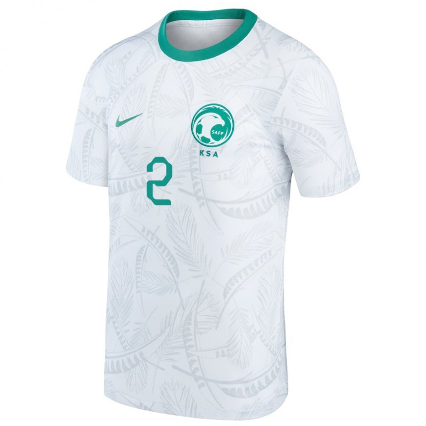 Niño Camiseta Arabia Saudita Sultan Al Ghanam #2 Blanco 1ª Equipación 22-24 La Camisa Perú