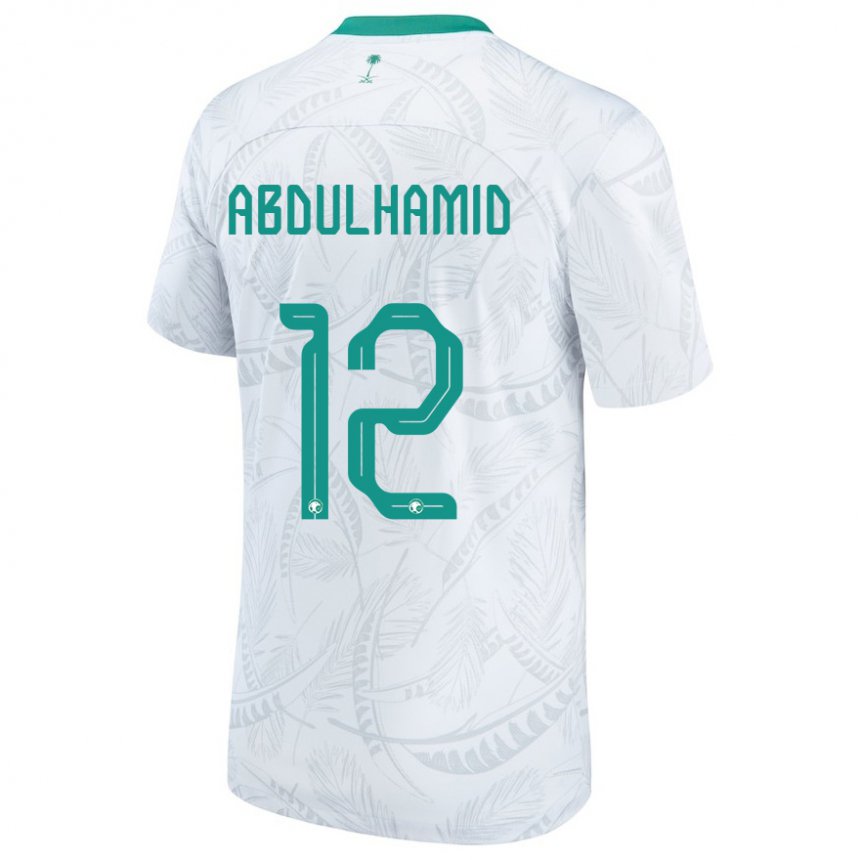 Niño Camiseta Arabia Saudita Saud Abdulhamid #12 Blanco 1ª Equipación 22-24 La Camisa Perú