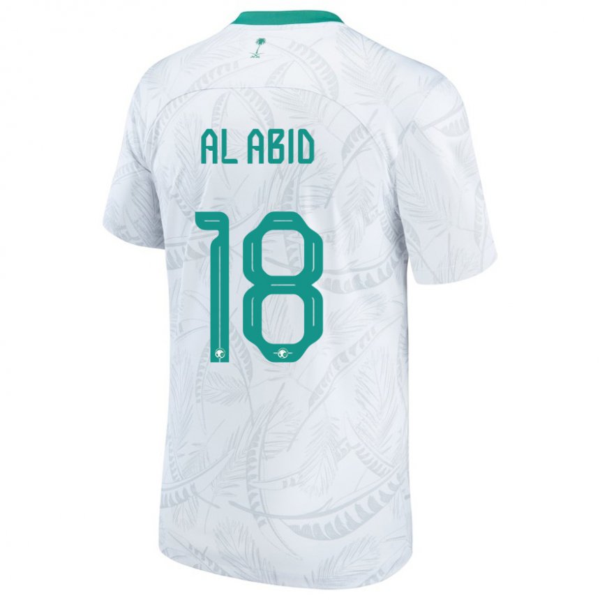 Niño Camiseta Arabia Saudita Nawaf Al Abid #18 Blanco 1ª Equipación 22-24 La Camisa Perú