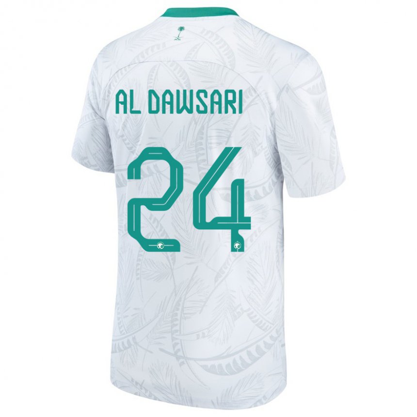 Niño Camiseta Arabia Saudita Nasser Al Dawsari #24 Blanco 1ª Equipación 22-24 La Camisa Perú