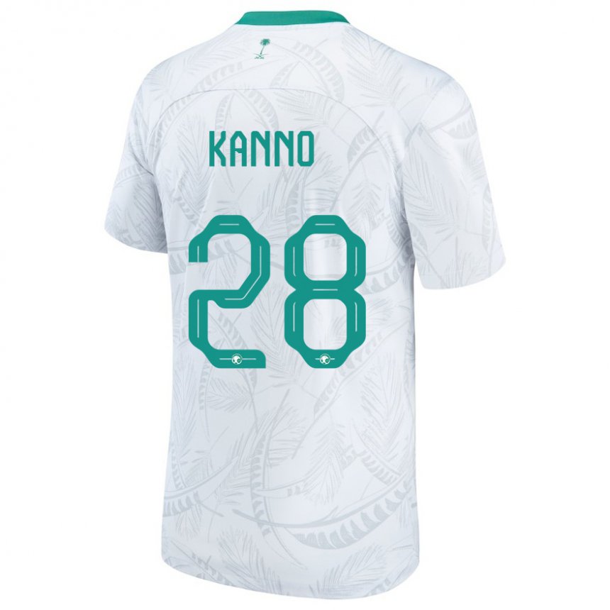 Niño Camiseta Arabia Saudita Mohamed Kanno #28 Blanco 1ª Equipación 22-24 La Camisa Perú