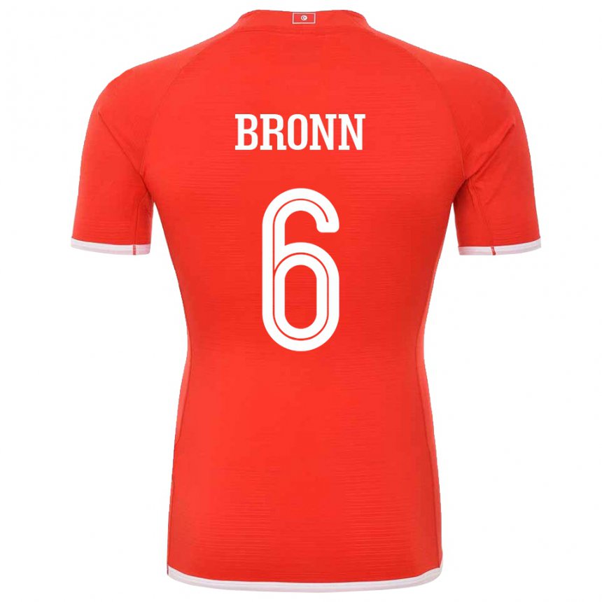 Niño Camiseta Túnez Dylan Bronn #6 Rojo 1ª Equipación 22-24 La Camisa Perú